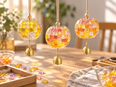 Mosaic wind chimes workshop example