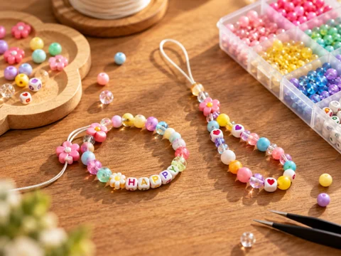 Beaded bracelets & phone straps workshop creation