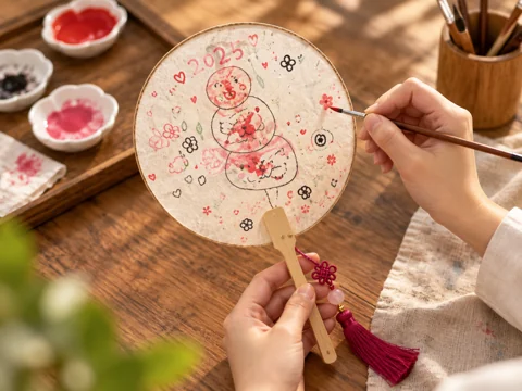 Chinese fan art workshop creation