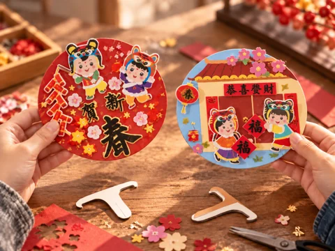Chinese round-plate crafts workshop creation