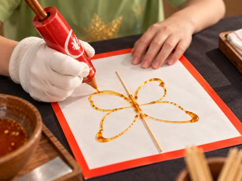 Chinese sugar painting workshop creation