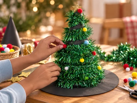 Christmas tree hats workshop creation