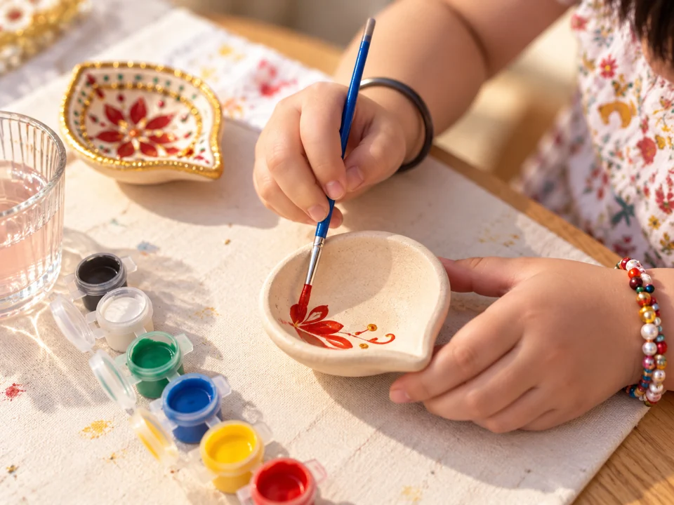 Diya painting workshop creation
