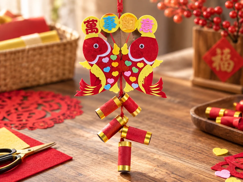 Firecracker hanging ornaments workshop creation