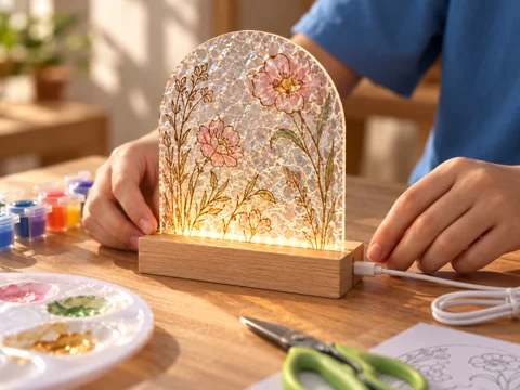 Hand-drawn table lamps workshop creation