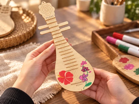 Chinese lute craft workshop creation