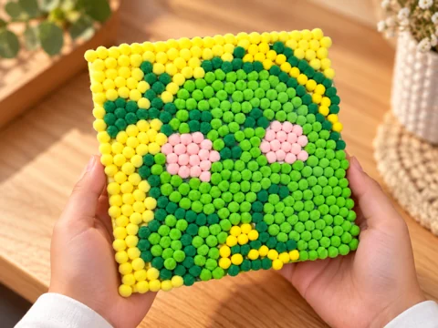 Pom-pom art workshop creation