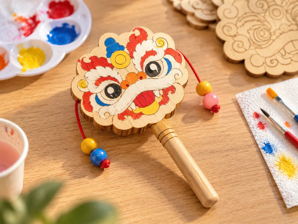 Rattle drum colouring workshop creation
